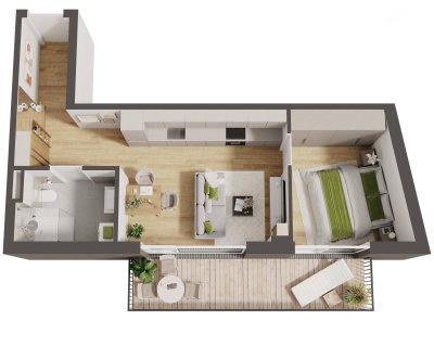 Hochwertige 2-Zimmer Neubau-Wohnung mit Balkon (W07)