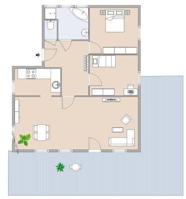 Wohnung mit großzügiger Terrasse und moderner Ausstattung