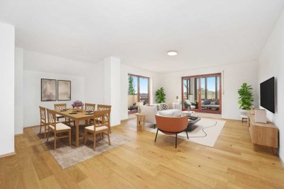 Freiraum nach oben: 4-Zimmer-Wohnung mit Dachterrasse & 3 private Dachräume für Platz zum Entfalten