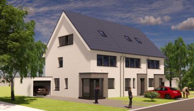 Neubau Eckhaus KfW-Effizienzhaus 40 inkl. Grundstück und Keller zu Wohnzwecken ausgebaut.