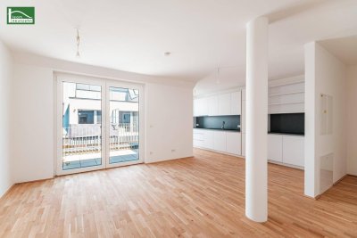 Erstbezug mit Terrasse und hochwertiger Küche nahe Kagraner Platz! Top Ausstattung und Klima-Vorbereitung!