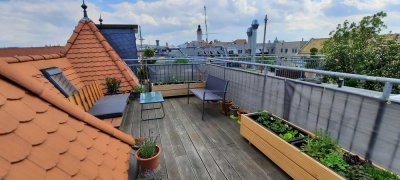 Blick über der Stadt! Top! 3Raumwohnung mit Terrasse und Balkon!  - Mitten in der City!