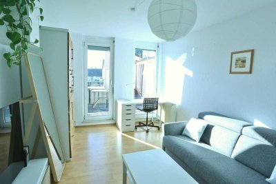 Vermietete 1,5-Zi. Wohnung mit Südbalkon und Garagenstellplatz in zentraler Lage von Leinf.-Echterd.