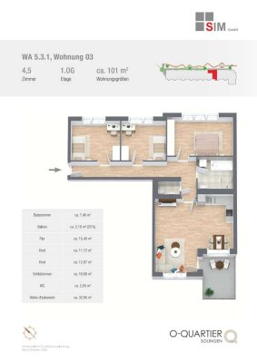 Lichthelle 4,5-Raum-Wohnung mit Balkon in Solingen-Ohligs