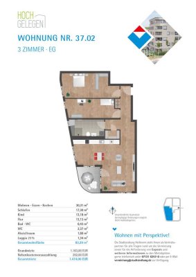 ERSTBEZUG JULI 2026 im Hochgelegen ! Moderne 3 Zimmer-Wohnung TYP J