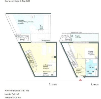 Ruhige 2-Zimmer-Maisonette mit großer Terrasse, Loggia und optionalem Garagenplatz in 1160 Wien