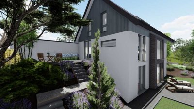 Modernes Architektenhaus als Ausbauhaus auf riesigem Grundstück+neueste Wärmepumpe