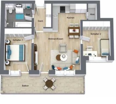 NEUBAU - Gut geschnittene 3 Zimmer Whg. mit Garten