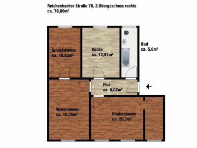 Gut geschnittene 3 Raum Etagenwohnung in Görlitz Rauschwalde