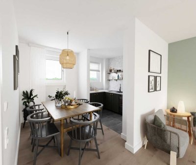 ! Direkt bezugsfrei ! Sanierte 2-Zimmer Wohnung mit Weitblick und Balkon in Kippekausen