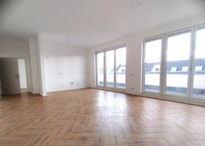 2-Zi Neubau -DG-Wohnung mit Wannenbad, Fußbodenheizung und Terrasse