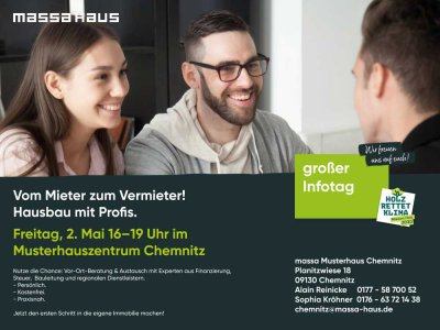 Vom Mieter zum Vermieter! 02. Mai 16-19 Uhr Musterhauszentrum Chemnitz, Planitzwiese 18
