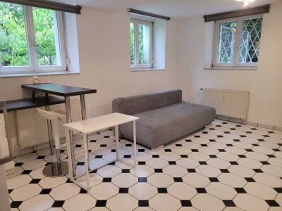 Stilvoll gestaltete 1 Zimmer Souterrain-Wohnung in guter Lage auf dem Rodgebiet mit Aussenstellplatz