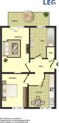 Demnächst frei! 2-Zimmer-Wohnung in Duisburg Hüttenheim