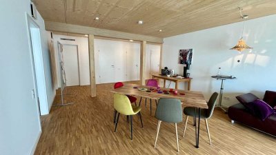 5-Zimmer-Wohnung mit Küche und Bad Holzbau für ein gesundes Raumklima + Außenbereich (Garten)