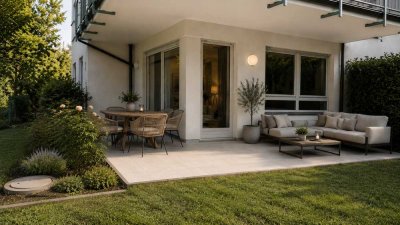 Attraktive Drei-Zimmer-Terrassenwohnung mit Garten zzgl. 1-Zimmer-Apartment in Bestlage