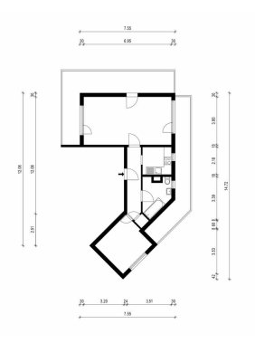 2 Zi. Penthouse mit weitläufigen Dachterrassen und Klimatisierung