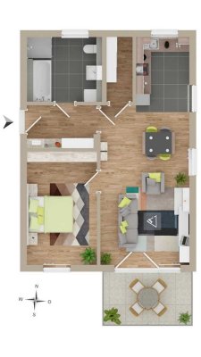 Wohnen mit Qualität – moderne 2-Zimmer-Wohnung