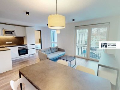 URBAN BASE: Vollmöbliertes 2-Zimmer-Apartment mit EBK, ALL-IN-MIETE, UVM. im Wiesbadener Stadtzen...