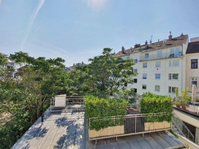 ++NEU++ Altbau-Charme mit Balkon! Traumhafte 3-Zimmer-Wohnung mit große Terrasse 10 m² und Ausblick! Nur 1 Minute zum Augarten!