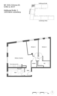Erdgeschoss 3-Zimmer-Wohnung in Lichtenberg