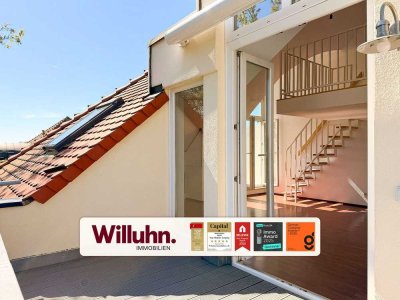 Sofort bezugsfrei | Maisonettewohnung mit ZWEI Terrassen| TG-Stellplatz | Fußläufig in den Auwald |