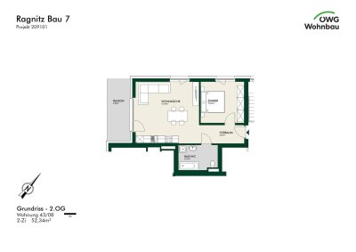 Erstbezug - Lichtdurchflutete 2-Zimmer-Wohnung im obersten Geschoss mit Balkon - geförderte Miete - 2 Zimmer