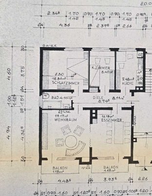 Helle 3,5-Zimmer Wohnung mit 2 Balkonen in Höntrop