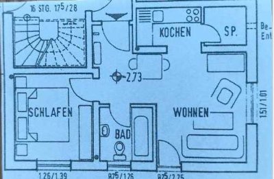 Freundliche 2-Zimmer-Souterrain-Wohnung mit Balkon und EBK in Dierbach