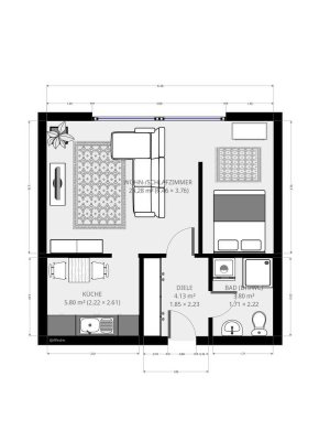 Stilvolle, gepflegte 1-Zimmer-Wohnung in Horb am Neckar