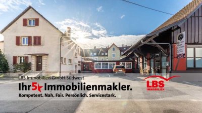 Zweifamilienhaus + Gewerbeflächen + Grundstück! Vielseitiges Anwesen mit Entwicklungspotenzial!