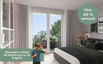 Aubing 1A: 2-Zimmer-Neubauwohnung: Geräumiger Wohnbereich mit drei Balkonen