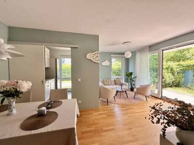 Stilvoll möblierte, ruhige und moderne 3-Zimmer-Wohnung mit privatem Garten in München-Giesing