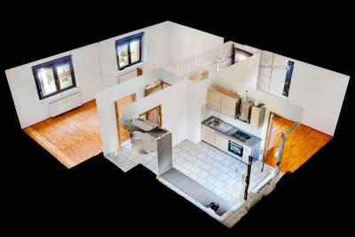 2 Zimmer Wohnung Edemissen 460 qm Garten, Baumbestand, EBK, Kaminofen, Stellplatz, Keller