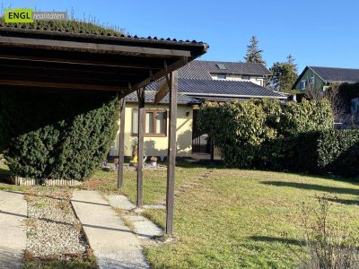 BUNGALOW "Jetzt schon auf den Sommer Freuen" Bungalow auf Pachtgrund mit großem Garten und Pool beim Badeteich Steinbrunn