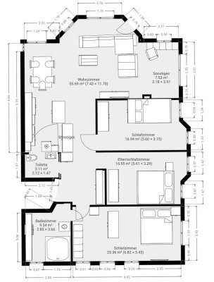 Exklusive 4-Zimmer-Wohnung mit Balkon, 2 Bädern & Stellplätzen – zentral in Gelnhausen