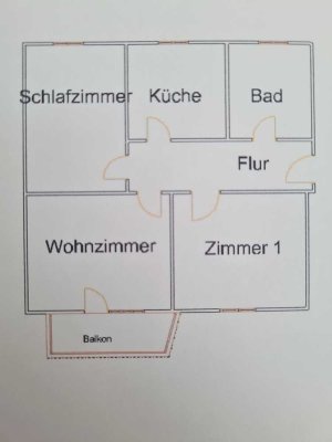 Helle 3-Zimmer Wohnung mit Balkon in Wiesloch