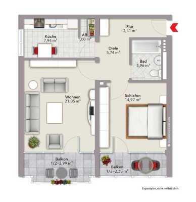 2-Zimmer-Wohnung in Landsberg-Nord