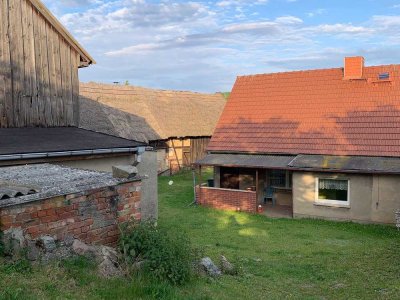 Fast schon ein Dorf: Alter Hof mit Wohnhaus, Scheune und Garten, Insel Usedom