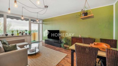 Helle 2-Zimmer-Wohnung mit Einbauküche und Loggia mit freiem Weitblick in Leverkusen-Wiesdorf