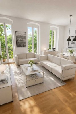 Wohnen mit Seltenheitswert – Tolle Altbauwohnung mit  Privatsphäre! Ganze Etage! Hofseitiger Balkon!