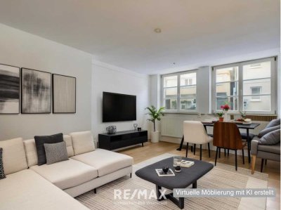 Zentral, mitten in der Stadt
Solide 1-Zimmer-Wohnung