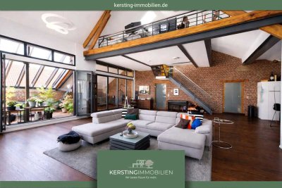 Exklusives Design-Loft mit Hauscharakter in denkmalgeschützter Hofanlage am Rhein!