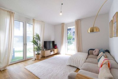 Wohnen am Neckarbogen: Helle und moderne 2-Zimmer-Erdgeschosswohnung mit Terrasse & Gartenflair