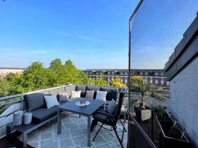 Modernes exklusives Wohnen mit Dachterrasse und Einbauküche !