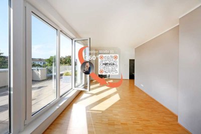 Exklusive 2-Zimmer-Penthousewohnung mit großer Süd-Dachterrasse und Panoramablick am Westpark!