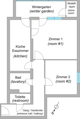 Sonnige Wohnung Grabenguertel 65m² + 9m² (English Description included)