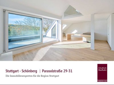 Highlight: Exklusive 5-Zi.-Maisonette mit großer Dachterrasse, Design-EBK, Parkett, Aussicht +++