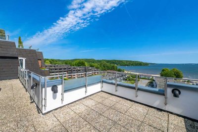 Harrislee, Wassersleben: Penthouse mit atemberaubendem Panoramablick