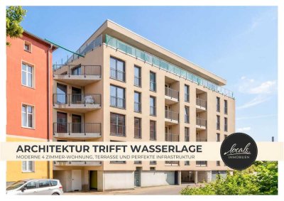 Moderne Architektur trifft Wasserlage: 4 Zimmer, Terrasse und perfekte Infrastruktur